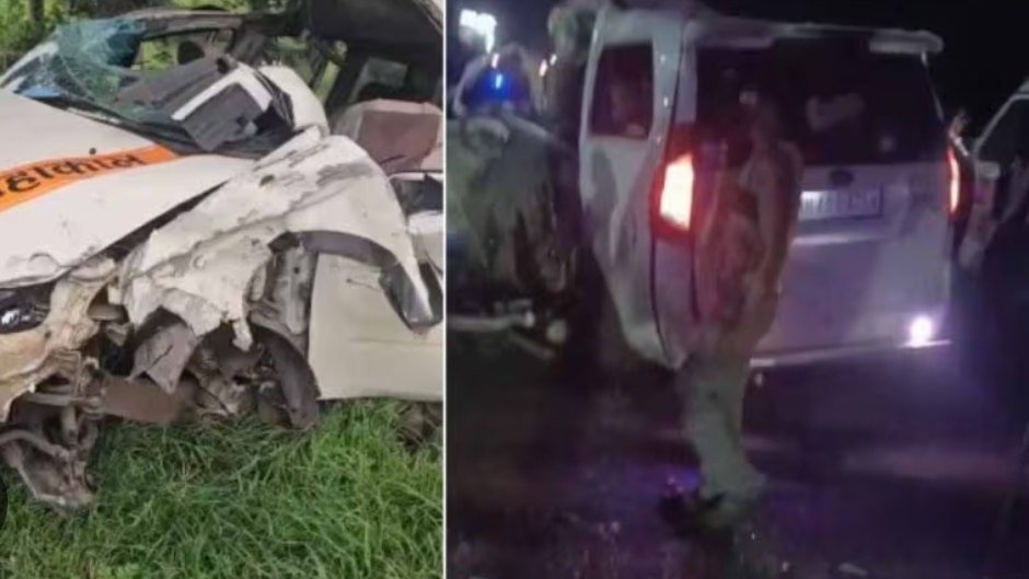 तेज रफ्तार कार सड़क किनारे खड़े ट्रक में पीछे से जा घुसी, 3 लोगों की मौत, 6 नागपुर रेफर