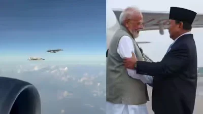 जकार्ता पहुंचने पर पीएम मोदी के विमान को इंडोनेशियाई लड़ाकू विमानों ने एस्कॉर्ट किया